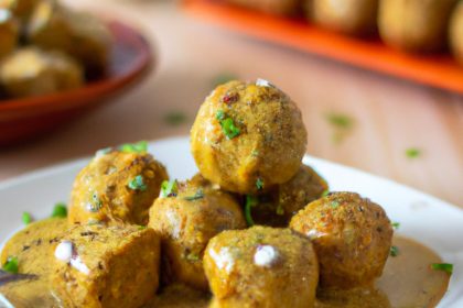 Boulettes de tofu aux épices marocaines et à la sauce au tahini - Recette saine à indice glycémique bas.