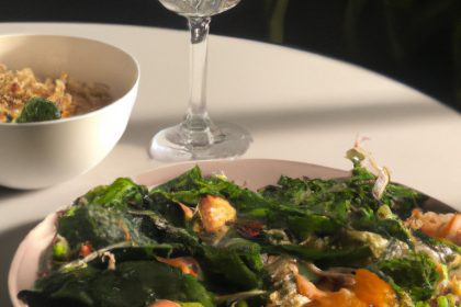 Assiette colorée et équilibrée avec légumes verts, fruits frais, grains entiers et saumon, favorisant une digestion saine.