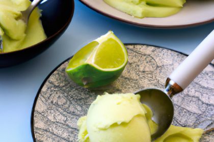 Crème glacée à l'avocat et au citron vert : une délicieuse création glacée.