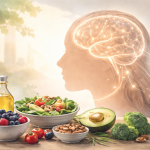Illustration du lien entre alimentation riche en antioxydants, glycémie stable et fonctions mentales